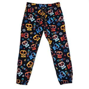 Disney Pixar Coco Fleece Lounge Pants Sugar Skull Design Childs Size 8/10